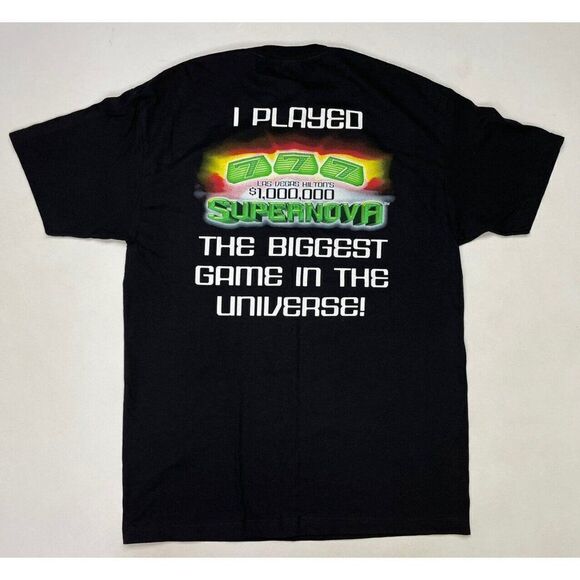 VINTAGE Las Vegas Hilton Supernova Biggest Game Graphic T-shirt Men Large Black - Picture 1 of 6